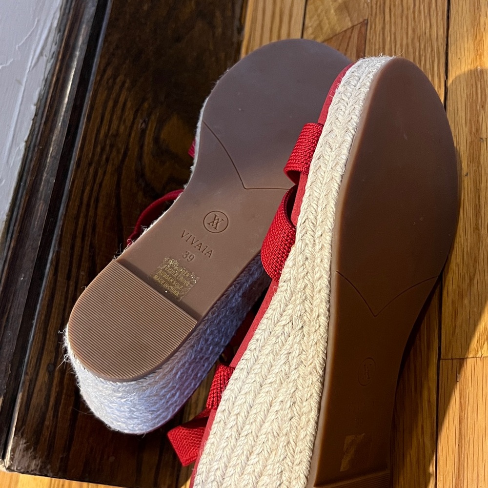 Vivaia Sally Red Wedge Sandals - Picture 5 of 5